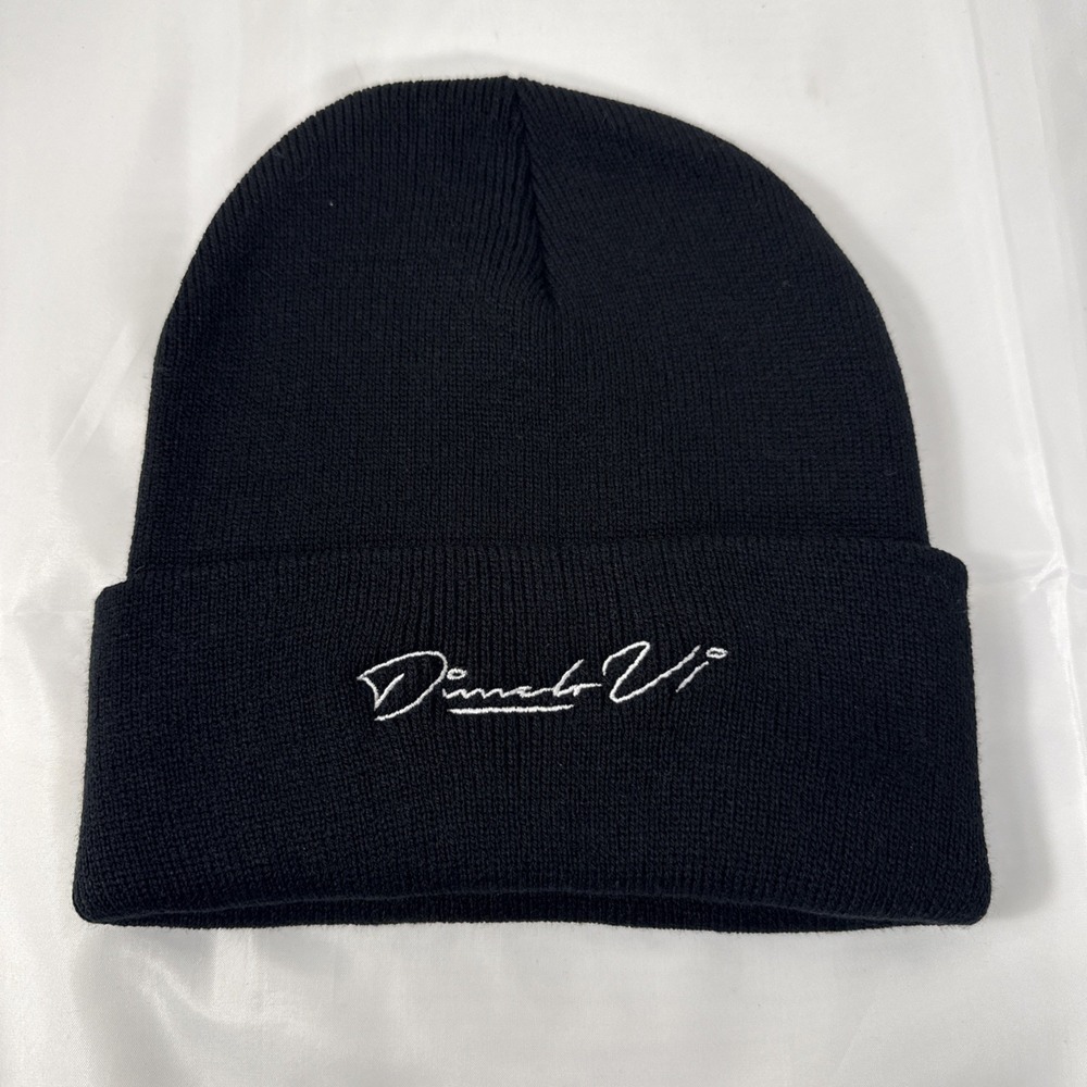 Logo Knit Cuffed‎ Beanie Hat Black One Size